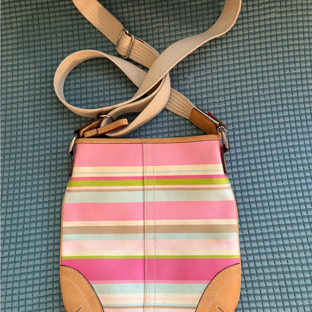 Y2K Coach Striped Crossbody Swingpack